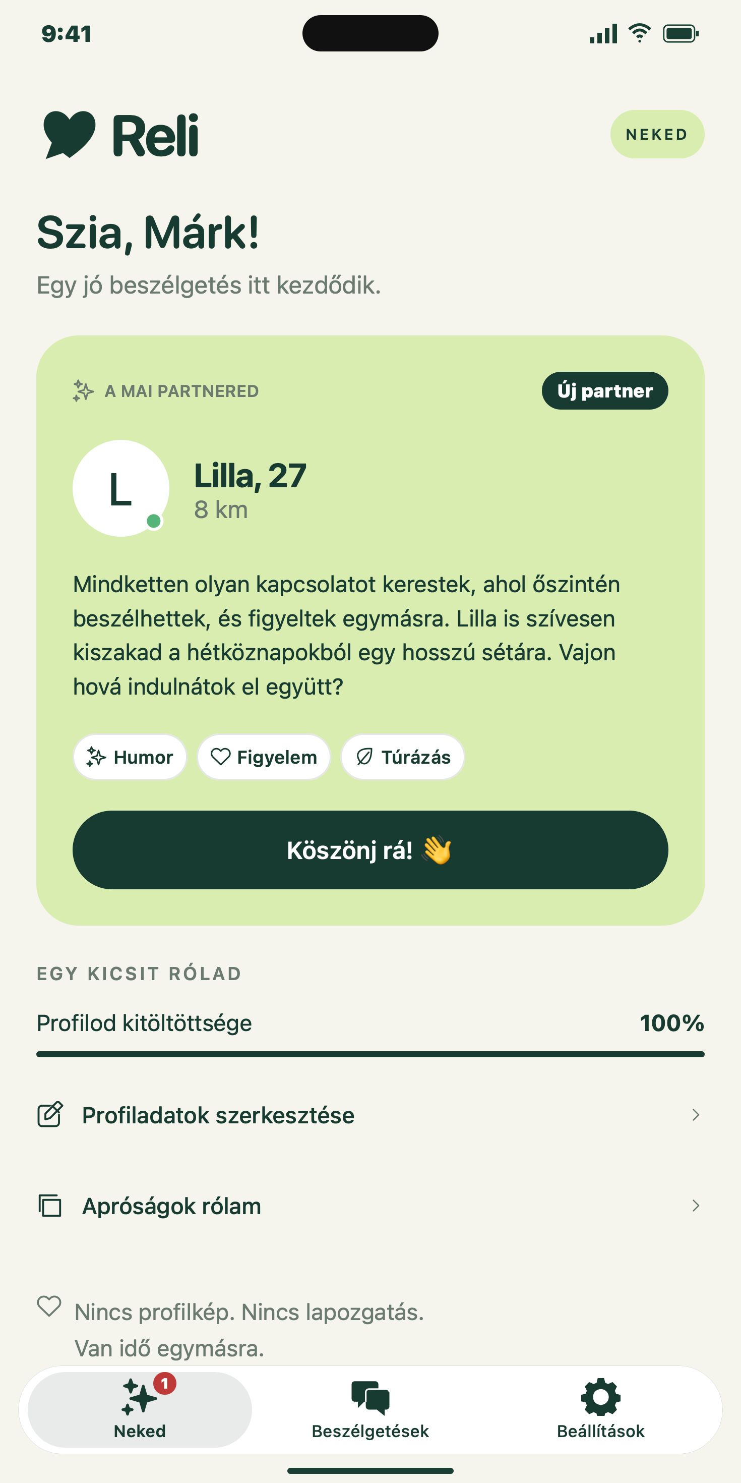 A Reli Neked oldala a mai partnerrel